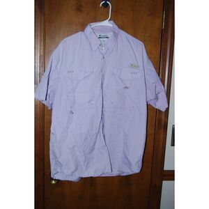 COLUMBIA MENS PFG FISHING SHIRT LIGHT PURPLE SIZE L